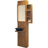 Teak &amp; Living Wastafelcombinatie Unf. 2 x uitschuifbare lade spiegel inclusief waskom Black