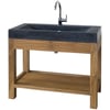 Teak &amp; Living Wastafelmeubel Unf. met wastafelbak Black Afmeting: 100x48x90 cm