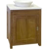 Teak &amp; Living Wastafelmeubel 60x50x90 cm. Incl Top en natuurstenen waskom White