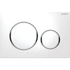 Geberit Sigma 20 bedieningsplaat kleuren:plaat-ring-knop Wit-Chroom-Wit
