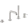Grohe Essence New viergats badrandcombinatie met douchegarnituur Supersteel