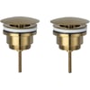 Huismerk Wastafelplug Altijd Open 2 stuks Geborsteld Messing
