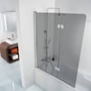 Ben Martino Badwand 2dlg L 114x140 cm Chroom Grijs Glas