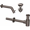 Saniselect Combi Set 3A - Fonteinkraan wand, Plug, Sifon Metal Black