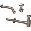 Saniselect Combi Set 3A - Fonteinkraan wand, Plug, Sifon Brushed Nickel