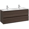 Saniselect Alba badmeubel incl. dubbele keramische wastafel 120x47x57cm warm eiken