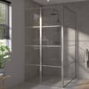 Saniselect Dato Zijwand 120x210 cm Geborsteld Grijs Helder Glas