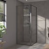 Saniselect Dato Zijwand 80x210 cm Mat Zwart Helder Glas