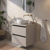 Saniselect Guarda voorgemonteerd badmeubel incl. afdekblad met zwarte greeplijst 60cm mat greige