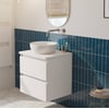 Saniselect Guarda voorgemonteerd badmeubel incl. afdekblad met witte greeplijst 60cm mat wit
