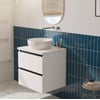 Saniselect Guarda voorgemonteerd badmeubel incl. afdekblad met zwarte greeplijst 60cm mat wit