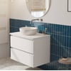 Saniselect Guarda voorgemonteerd badmeubel incl. afdekblad met witte greeplijst 80cm mat wit