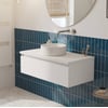 Saniselect Guarda voorgemonteerd badmeubel 1 lade incl. afdekblad met witte greeplijst 100cm mat wit
