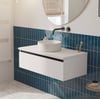 Saniselect Guarda voorgemonteerd badmeubel 1 lade incl. afdekblad met zwarte greeplijst 100cm mat wit
