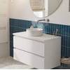 Saniselect Guarda voorgemonteerd badmeubel incl. afdekblad met witte greeplijst 100cm mat wit