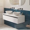 Saniselect Guarda voorgemonteerd badmeubel 1 lade incl. afdekblad met zwarte greeplijst 120cm mat wit
