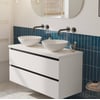Saniselect Guarda voorgemonteerd badmeubel incl. afdekblad met zwarte greeplijst 120cm mat wit