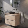Saniselect Guarda voorgemonteerd badmeubel incl. afdekblad met aluminium greeplijst 80cm naturel eiken