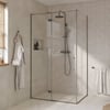 Saniselect Garda Douchecabine met draaideur links incl. antikalk 120x90x210 cm geborsteld grijs