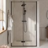 Saniselect Garda Draaideur 120x210 cm Links Helder Glas/Mat Zwart