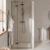 Saniselect Garda Draaideur 90x210 cm Links Helder Glas/Geborsteld Grijs