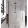 Saniselect Sindra Schuifdeur 110x210 cm Geborsteld Grijs Helder Glas