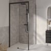 Ben iMotion Zijwand rechts voor schuifdeur links 100x206 cm Mat Zwart Helder Glas