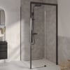 Ben iMotion Zijwand links voor schuifdeur rechts 100x206 cm Mat Zwart Helder Glas