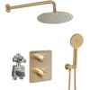 Ben Lavion 250 Inbouw Regendoucheset met Push handdouche Geborsteld Messing