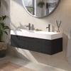 Saniselect Luca voorgemonteerd badmeubel met grafiet greep incl. matte wastafel 120x45cm eiken zwart