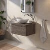 Saniselect Luca voorgemonteerd badmeubel 1 lade incl. afdekblad met rvs greep 60cm kasteel bruin