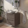 Saniselect Luca voorgemonteerd badmeubel incl. afdekblad met rvs greep 60cm kasteel bruin