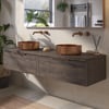 Saniselect Luca voorgemonteerd badmeubel incl. afdekblad met koperen greep 160cm kasteel bruin