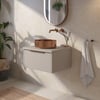 Saniselect Luca voorgemonteerd badmeubel 1 lade incl. afdekblad met koperen greep 60cm mat greige
