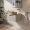 Saniselect Luca voorgemonteerd badmeubel 1 lade incl. afdekblad met messing greep 60cm mat greige