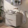 Saniselect Luca voorgemonteerd badmeubel incl. afdekblad met koperen greep 80cm mat greige
