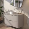Saniselect Luca voorgemonteerd badmeubel met rvs greep incl. matte waskom 100cm mat greige
