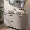 Saniselect Luca voorgemonteerd badmeubel incl. afdekblad met koperen greep 120cm mat greige