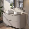 Saniselect Luca voorgemonteerd badmeubel incl. afdekblad met rvs greep 120cm mat greige