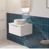 Saniselect Luca voorgemonteerd badmeubel 1 lade incl. afdekblad met chromen greep 60cm mat wit