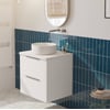 Saniselect Luca voorgemonteerd badmeubel incl. afdekblad met rvs greep 60cm mat wit