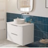 Saniselect Luca voorgemonteerd badmeubel incl. afdekblad met rvs greep 80cm mat wit