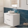 Saniselect Luca voorgemonteerd badmeubel incl. afdekblad met chromen greep 80cm mat wit