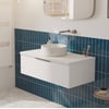 Saniselect Luca voorgemonteerd badmeubel 1 lade incl. afdekblad met rvs greep 100cm mat wit
