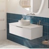Saniselect Luca voorgemonteerd badmeubel 1 lade incl. afdekblad met chromen greep 100cm mat wit