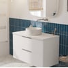 Saniselect Luca voorgemonteerd badmeubel met chromen greep incl. matte waskom 100cm mat wit