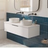 Saniselect Luca voorgemonteerd badmeubel 1 lade incl. afdekblad met mat zwarte greep 120cm mat wit