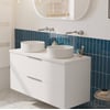 Saniselect Luca voorgemonteerd badmeubel incl. afdekblad met chromen greep 120cm mat wit