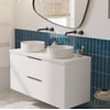Saniselect Luca voorgemonteerd badmeubel incl. afdekblad met mat zwarte greep 120cm mat wit