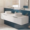 Saniselect Luca voorgemonteerd badmeubel incl. afdekblad met rvs greep 160cm mat wit